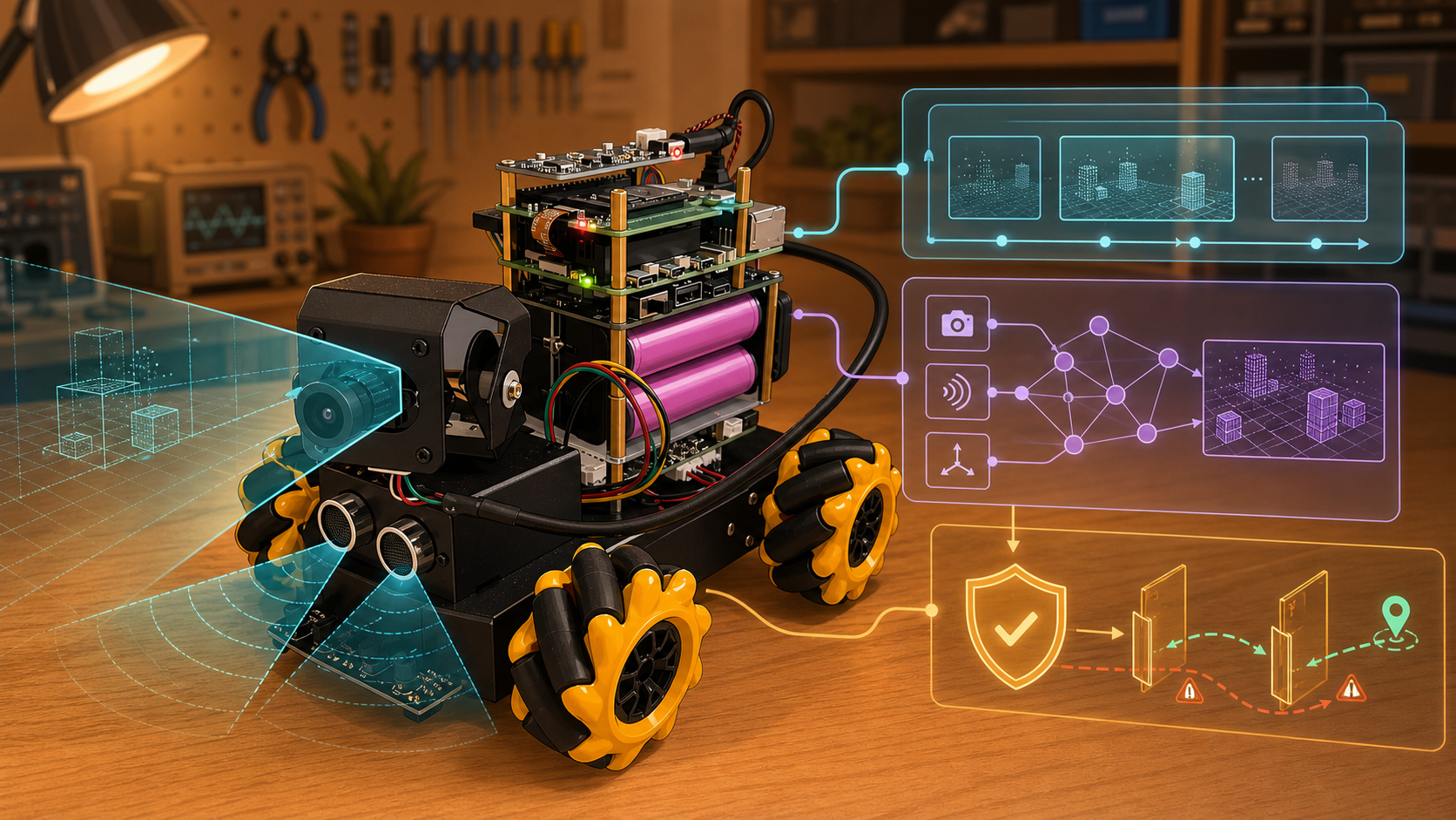 AION Baby-Brain Lernarchitektur mit Sensor-Fusion und Safety-Gates